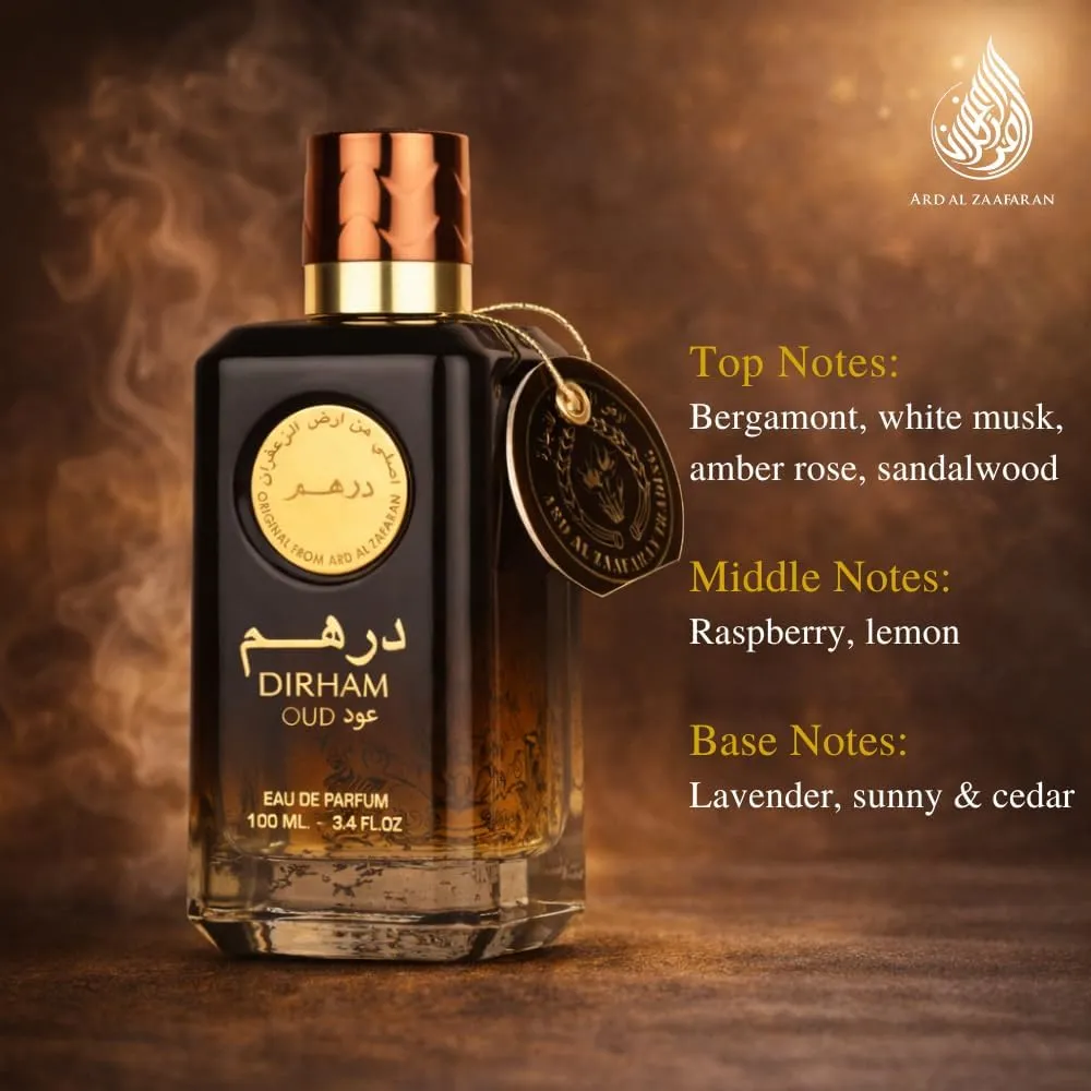Ard Al Zaafaran Dirham Oud Eau de Parfum 100ml – Woody Oriental Unisex Fragrance - Image 2