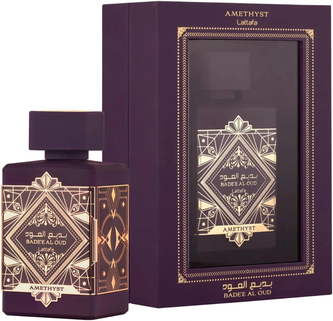 Lattafa Bade'e Al Oud Amethyst Eau De Parfum Spray for Men & Women – 100ml (3.4 oz) | Premium Rose, Vanilla & Oud Perfume