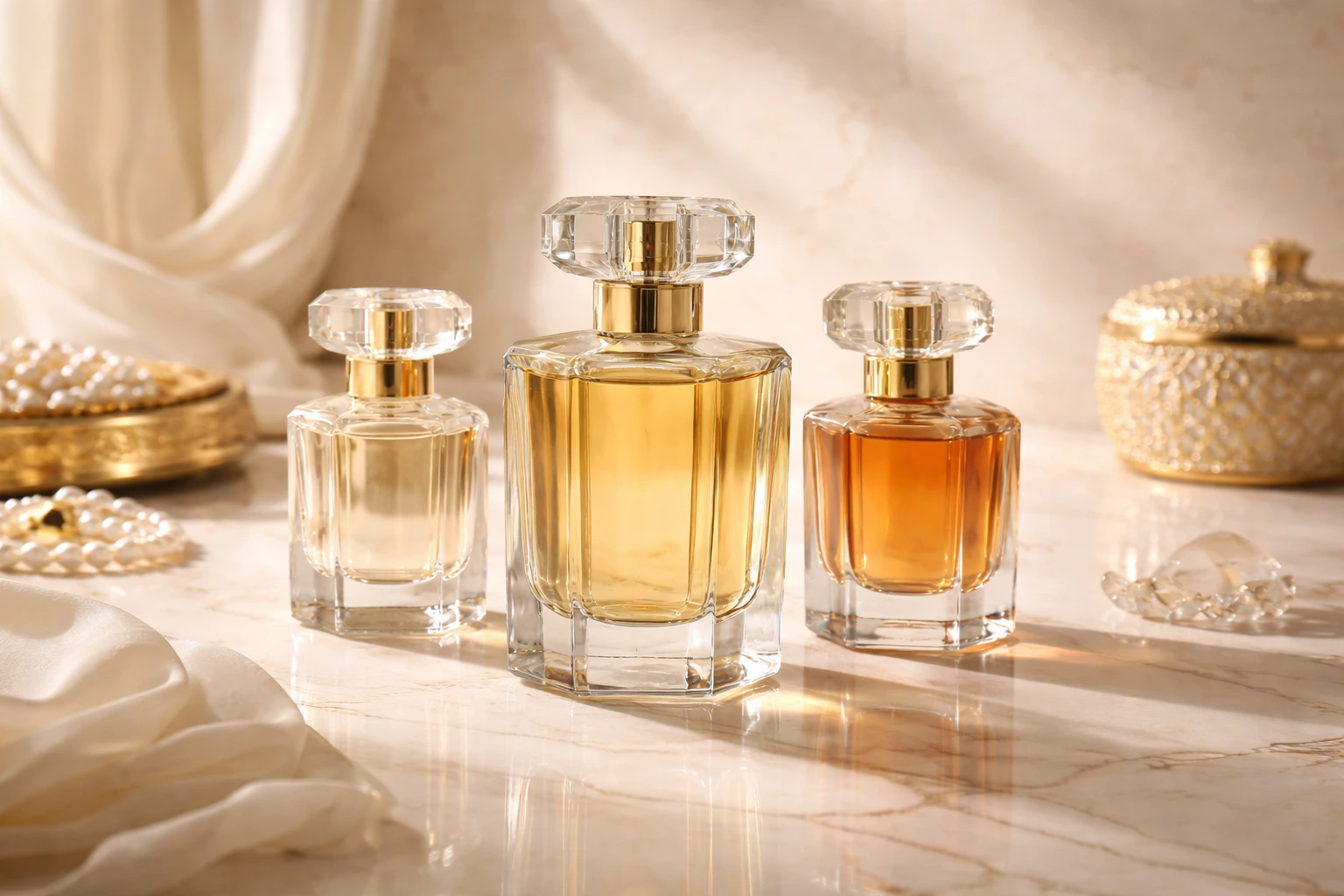 Luxury perfume bottles and bakhoor