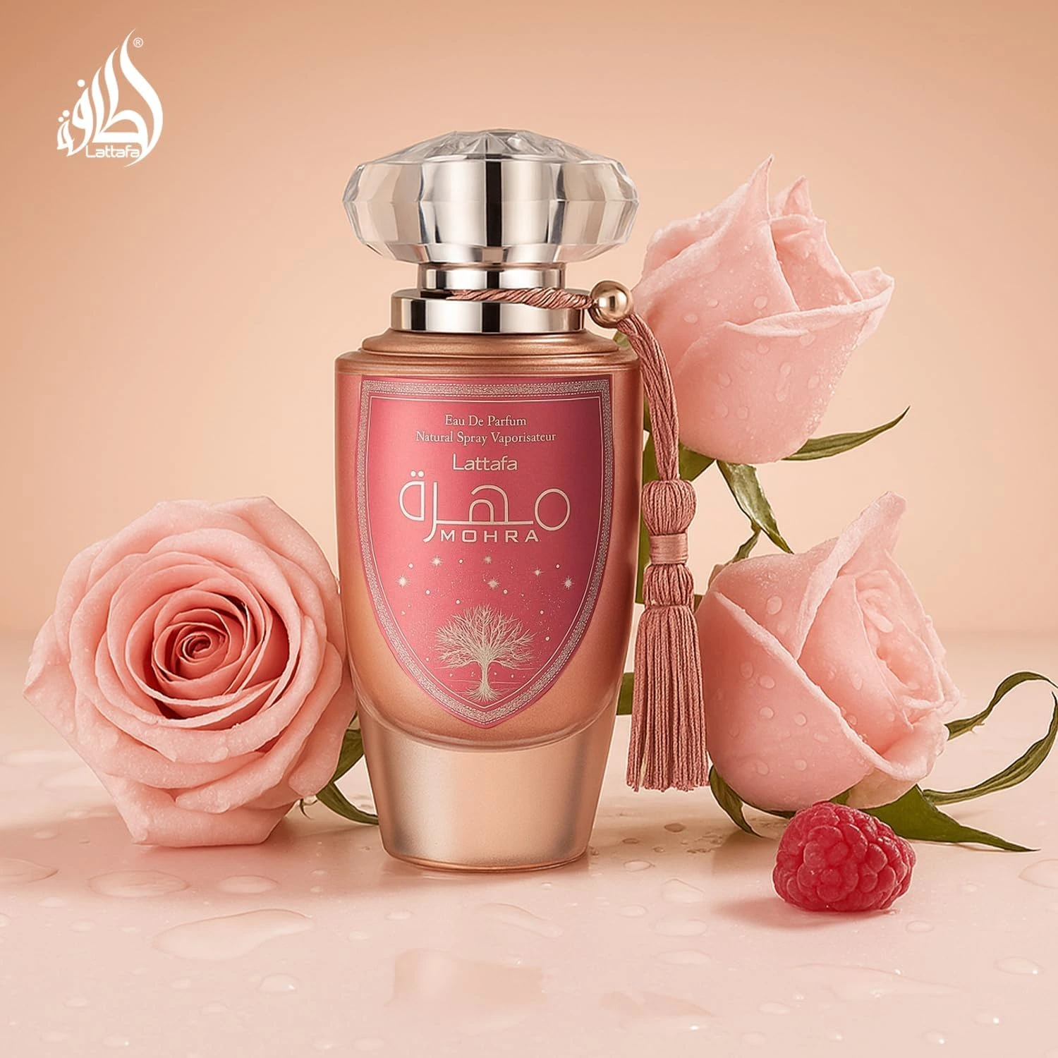 Lattafa Mohra Silky Rose Eau de Parfum 100ml | Long Lasting Soft Rose Perfume for Women UAE - Image 2