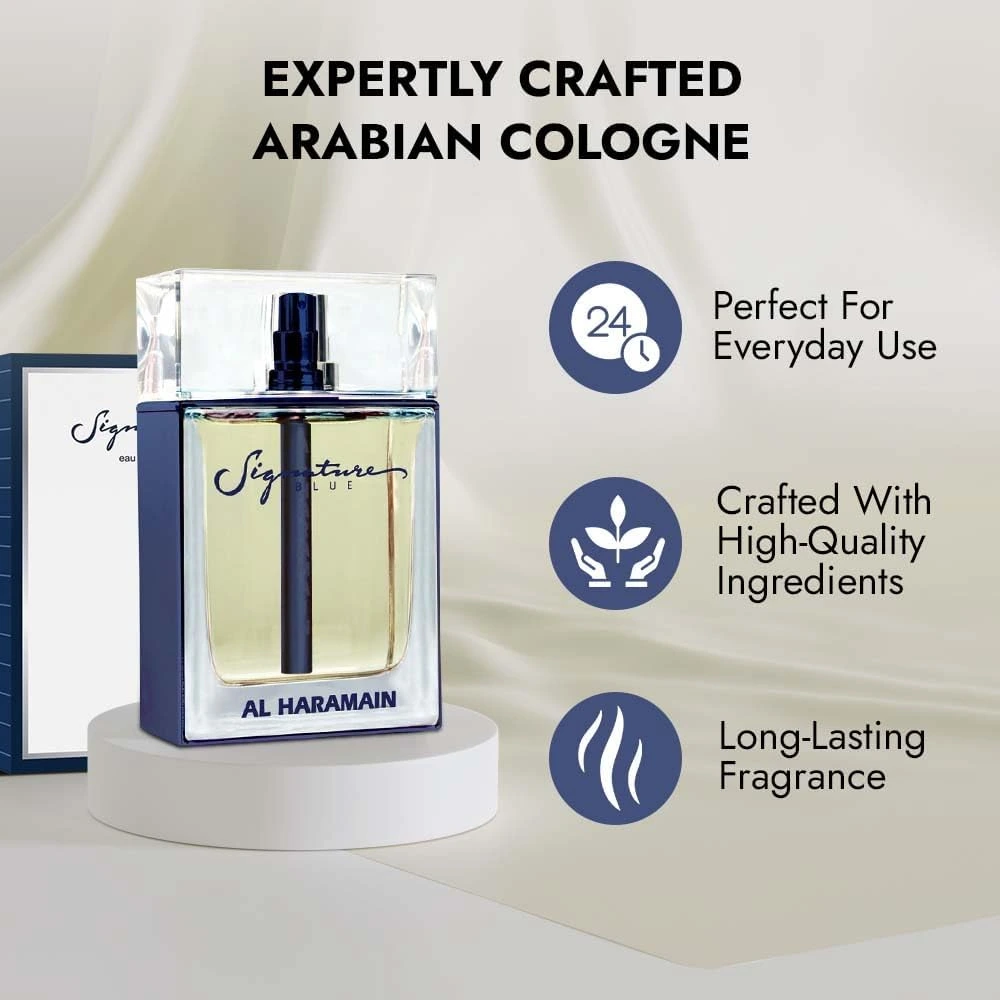 Al Haramain Signature Blue EDP for Men – Citrus, Musk and Amber - Image 3