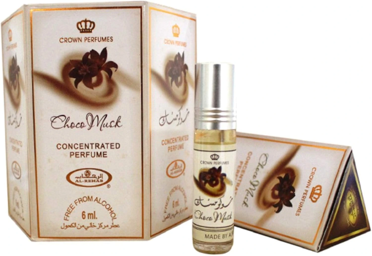 Al Rehab Choco Musk Concentrated Perfume Oil 6ml × 6 – Alcohol-Free Chocolate Vanilla Attar