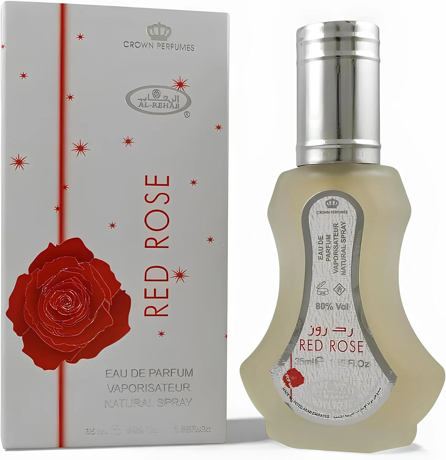Al Rehab Red Rose Natural Eau de Parfum Spray 35ml – Floral Rose and Vanilla Fragrance for Men & Women