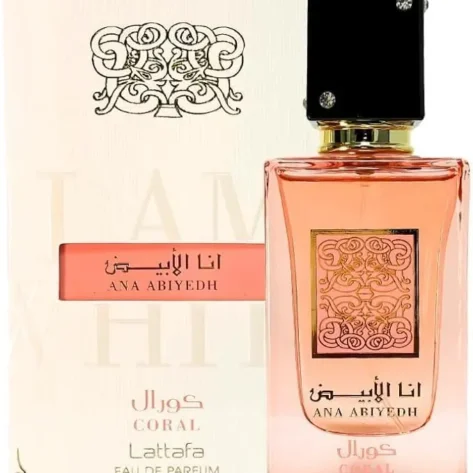 Lattafa Ana Abiyedh Coral Eau de Parfum Long Lasting Fragrance for Men and Women 60ml