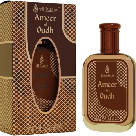 Al-Nuaim Ameer Al Oudh Eau de Parfum for Men & Women, Pack of 2 x 50ml – Long-Lasting Oriental Woody Oud Fragrance