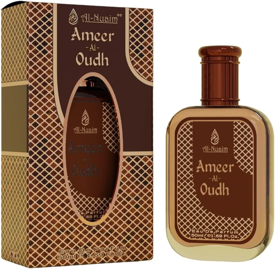 Al-Nuaim Ameer Al Oudh Eau de Parfum for Men & Women, Pack of 2 x 50ml – Long-Lasting Oriental Woody Oud Fragrance