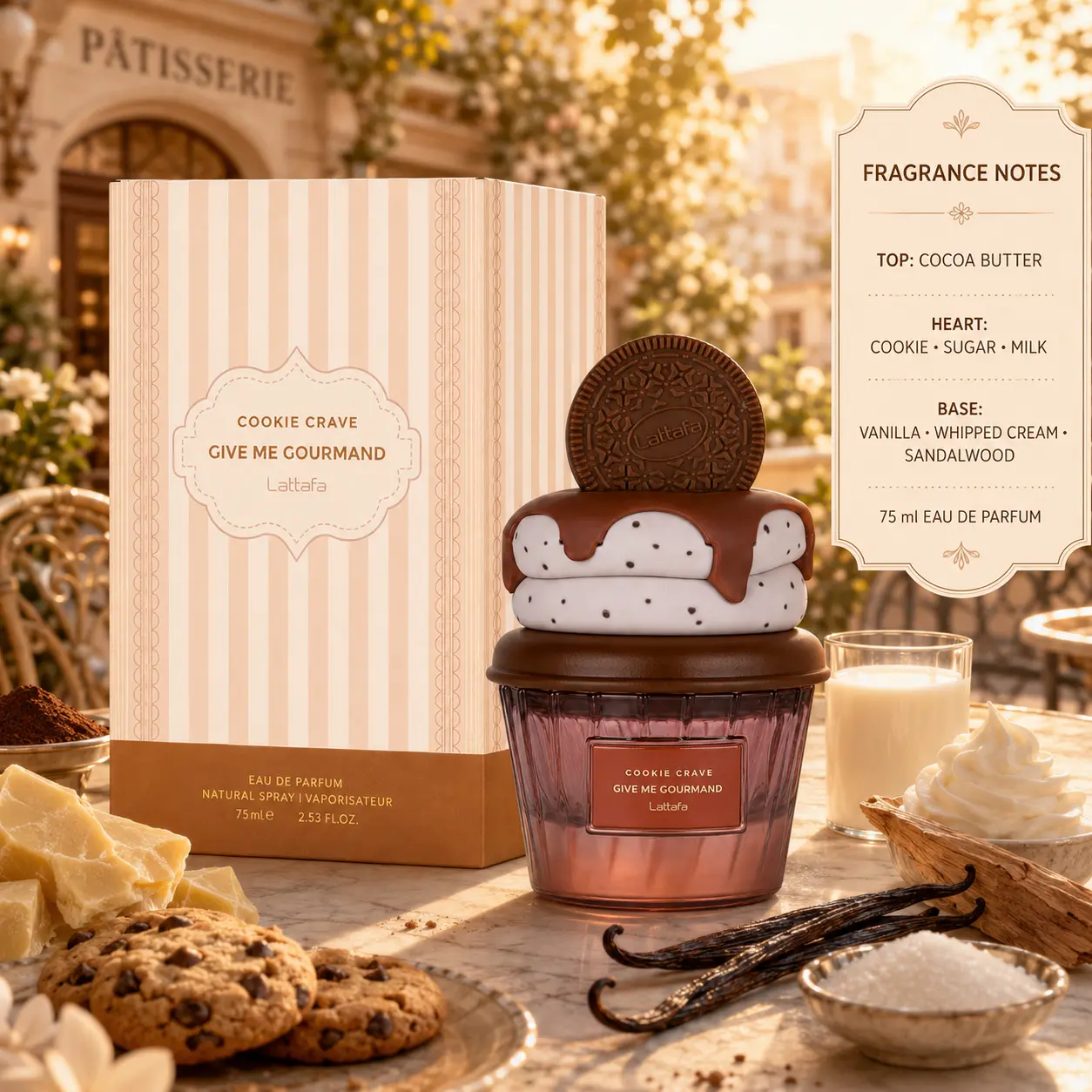 Lattafa Give Me Gourmand Cookie Crave Eau de Parfum Unisex 75ml - Image 2