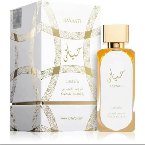 Lattafa Hayaati Gold Elixir Eau de Parfum 100ml – Long-Lasting Fruity, Leather and Amber Fragrance for Men & Women
